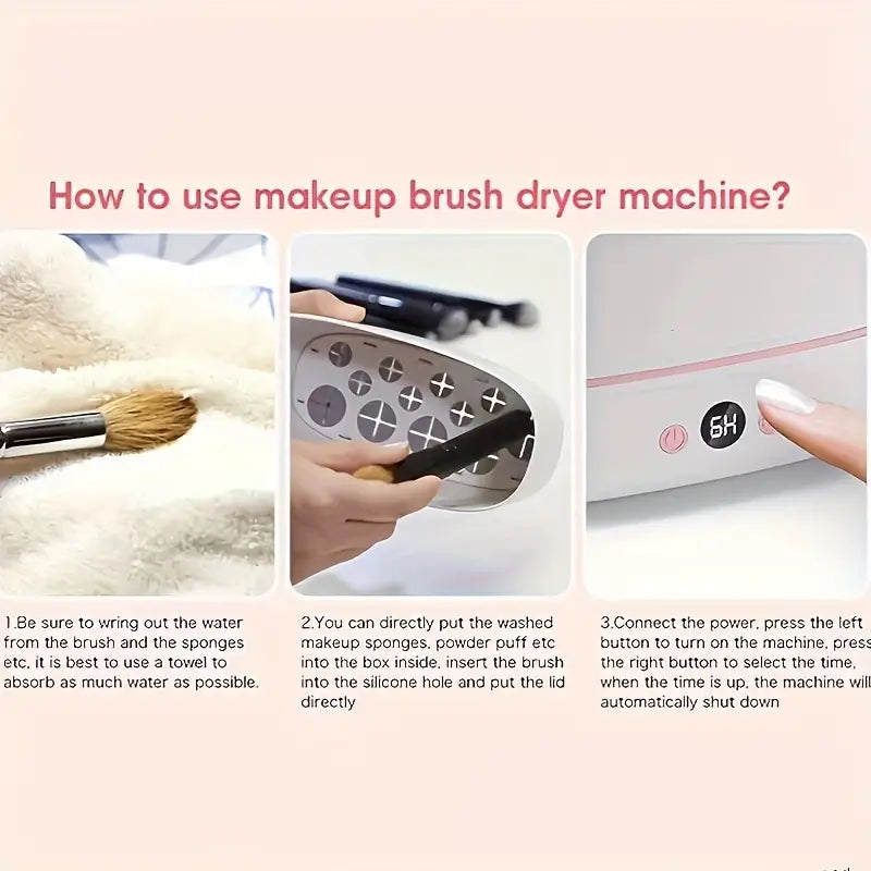 BEAUTY SPIN - 2-in-1 Electric Brush Cleaner & Dryer, USB Rechargeable for Quick Makeup Brush Cleaning