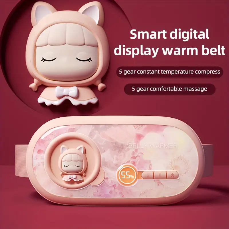 COZY HUG - Cute USB Rechargeable Heating Belt with 5 Temperature Settings & Massage